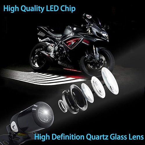 Miniatura 4 de Motorcycle Angel Wings Projection Light Kit Underbody Waterproof Ghost Shadow Lights for Motorcycles - Universal Ice Blue Pack of Pair Azul, Ice