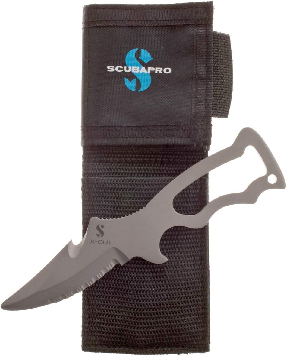 SCUBAPRO XCut Titanium TEK Knife with Nylon Sheath 5 in