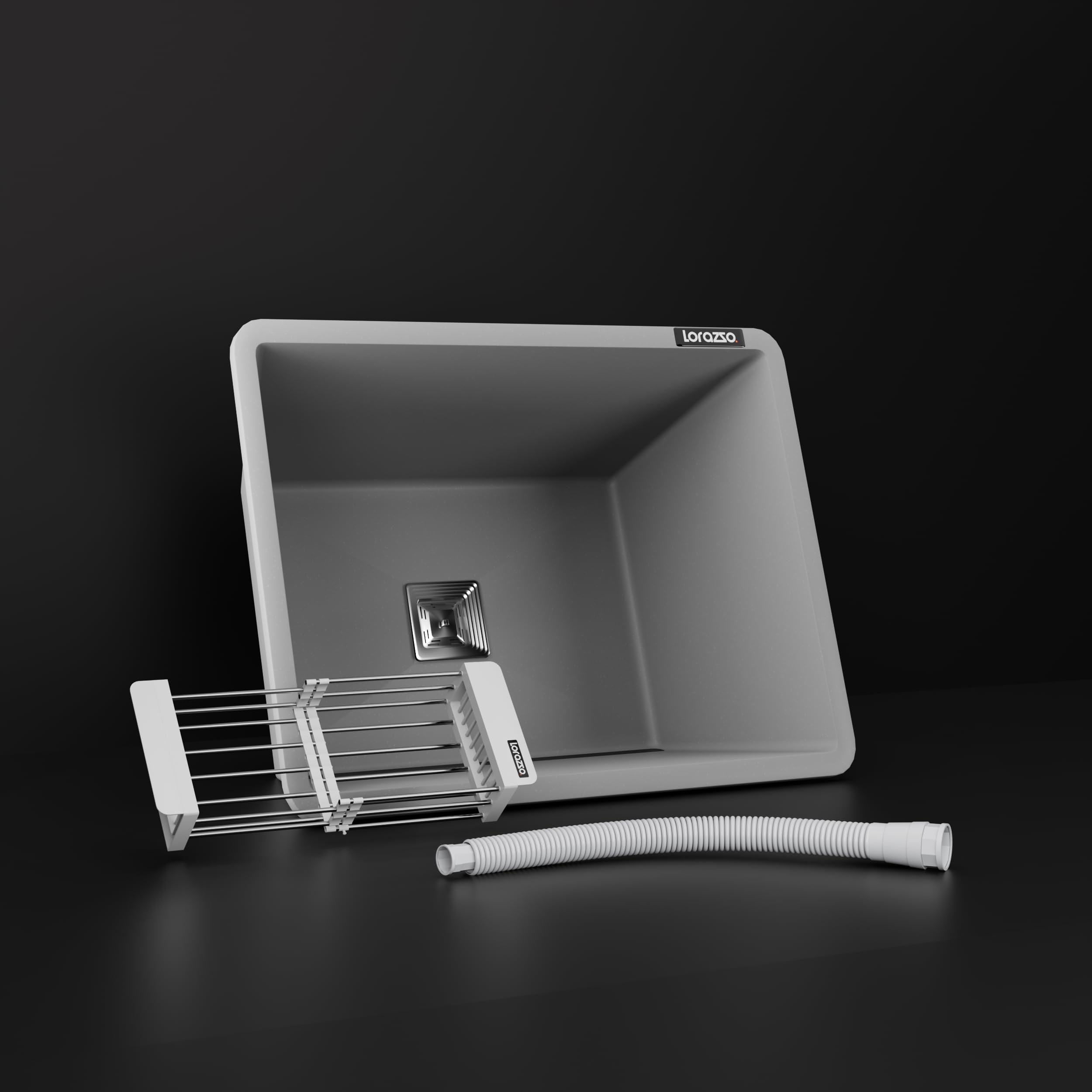 Lorazzo Quartz Kitchen Sink - Midnight Black -14