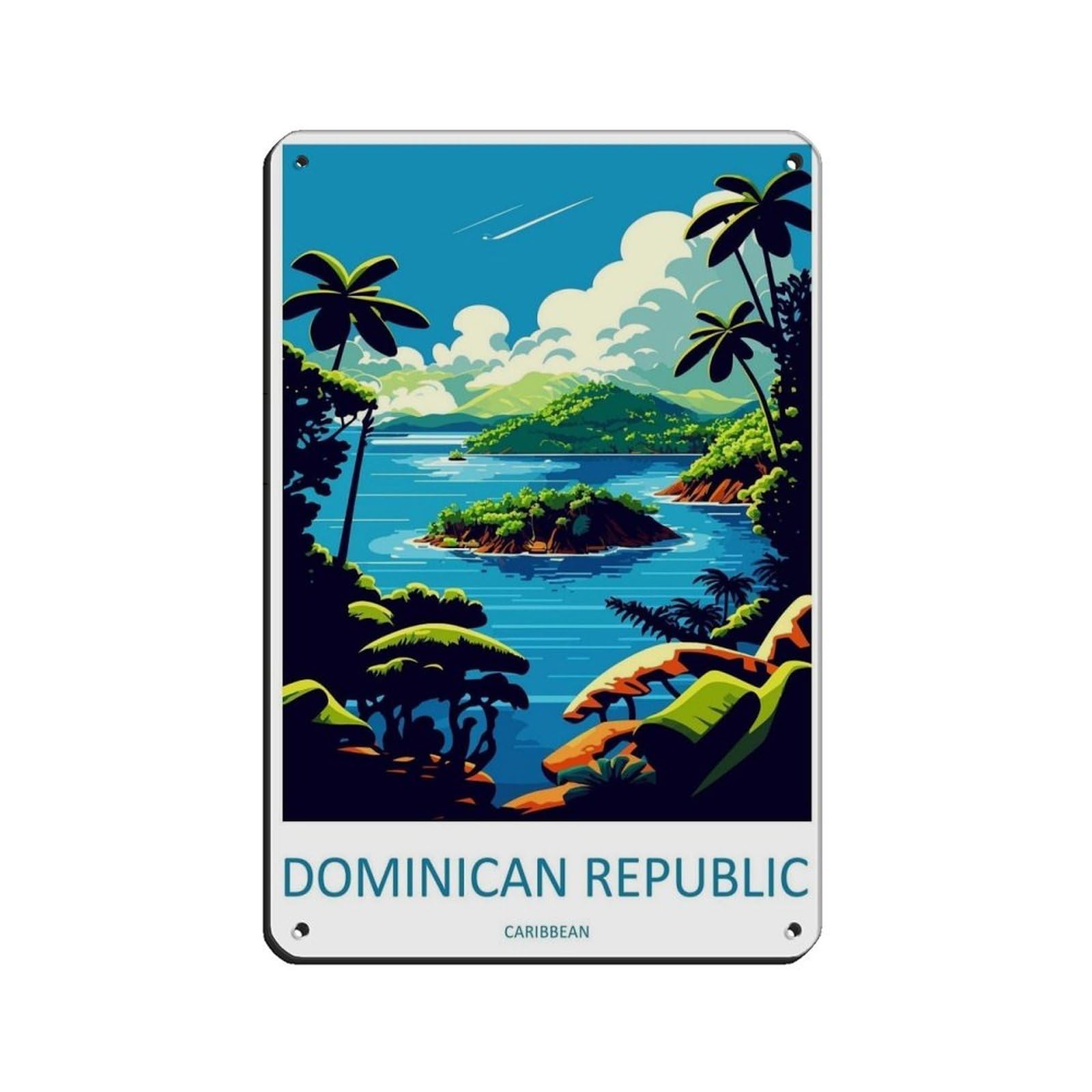 Dominica Travel Art Caribbean Travel (2) Tin Sign Vintage Metal Pub Club Cafe Bar Home Wall Art Decoration Poster Retro 8x12inch(20x30cm)