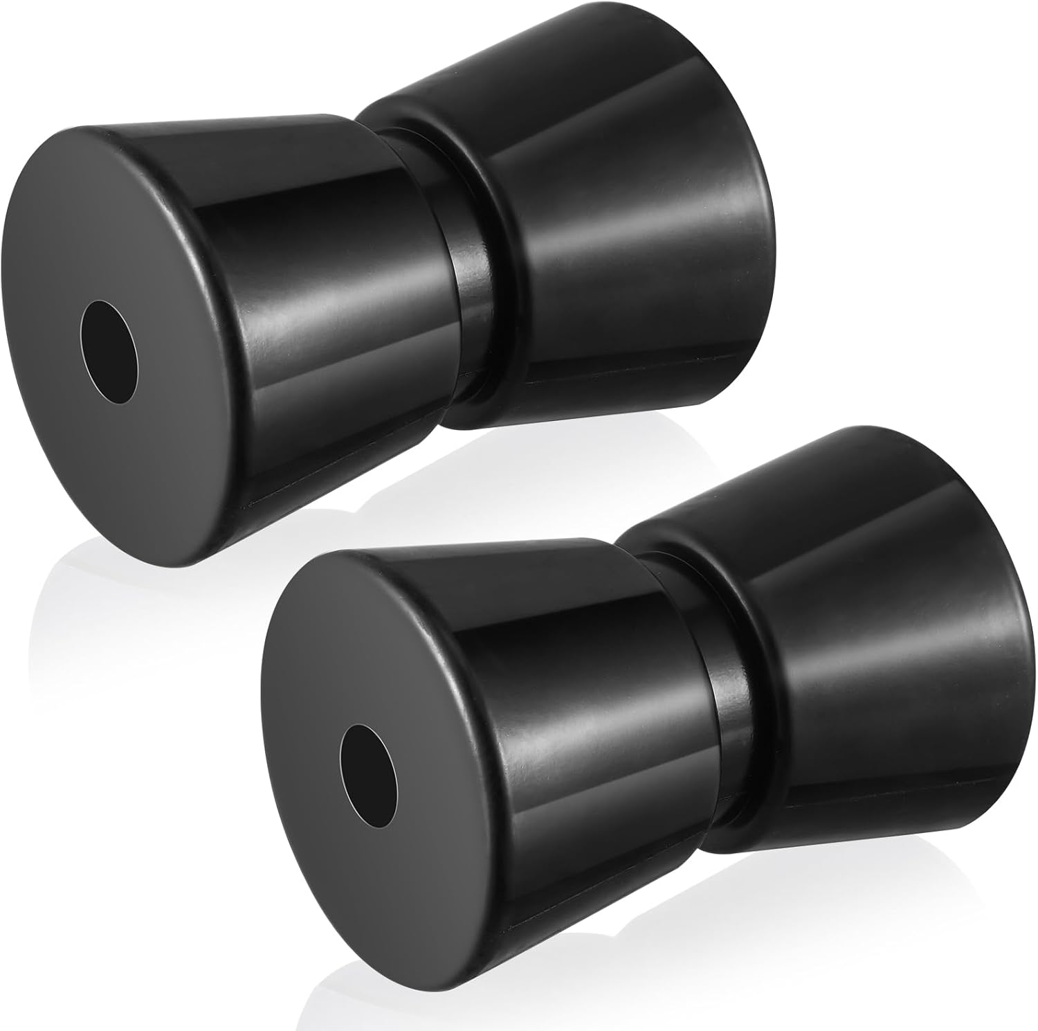 Silipull 2 Pcs 5 Inch Heavy Duty Boat Trailer Roller Black Rubber Shaft