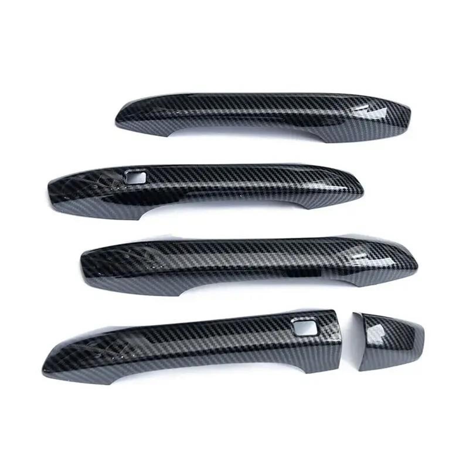 PIWINE for Kia K5 for Optima 2021-2023 LHD Car Carbon Fiber Silver Exterior Door Handle Moulding Cover Trim Smart Keyhole(Carbon)