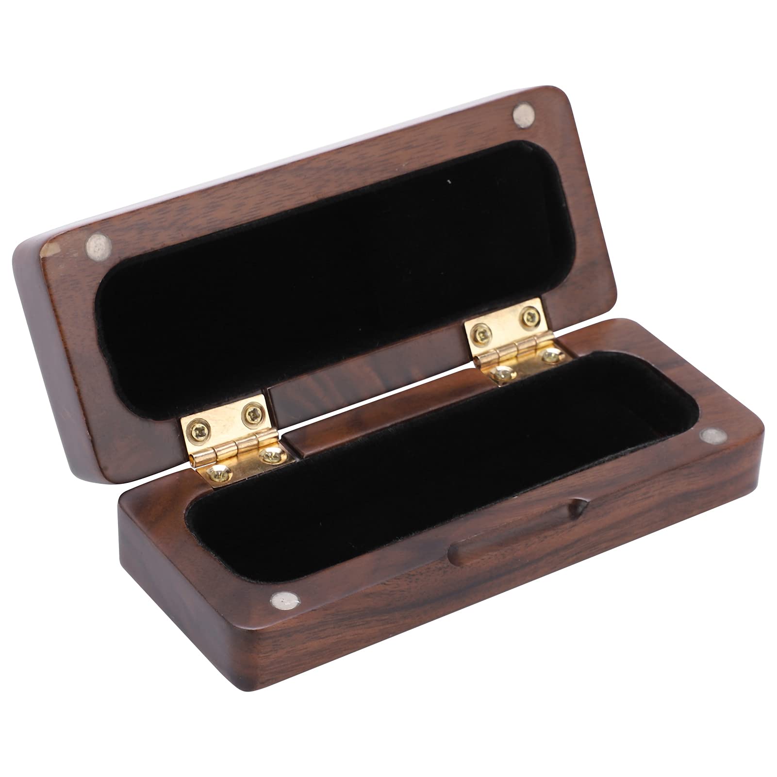 Caja para boquilla de madera maciza con forro interior suave (Nogal negro)