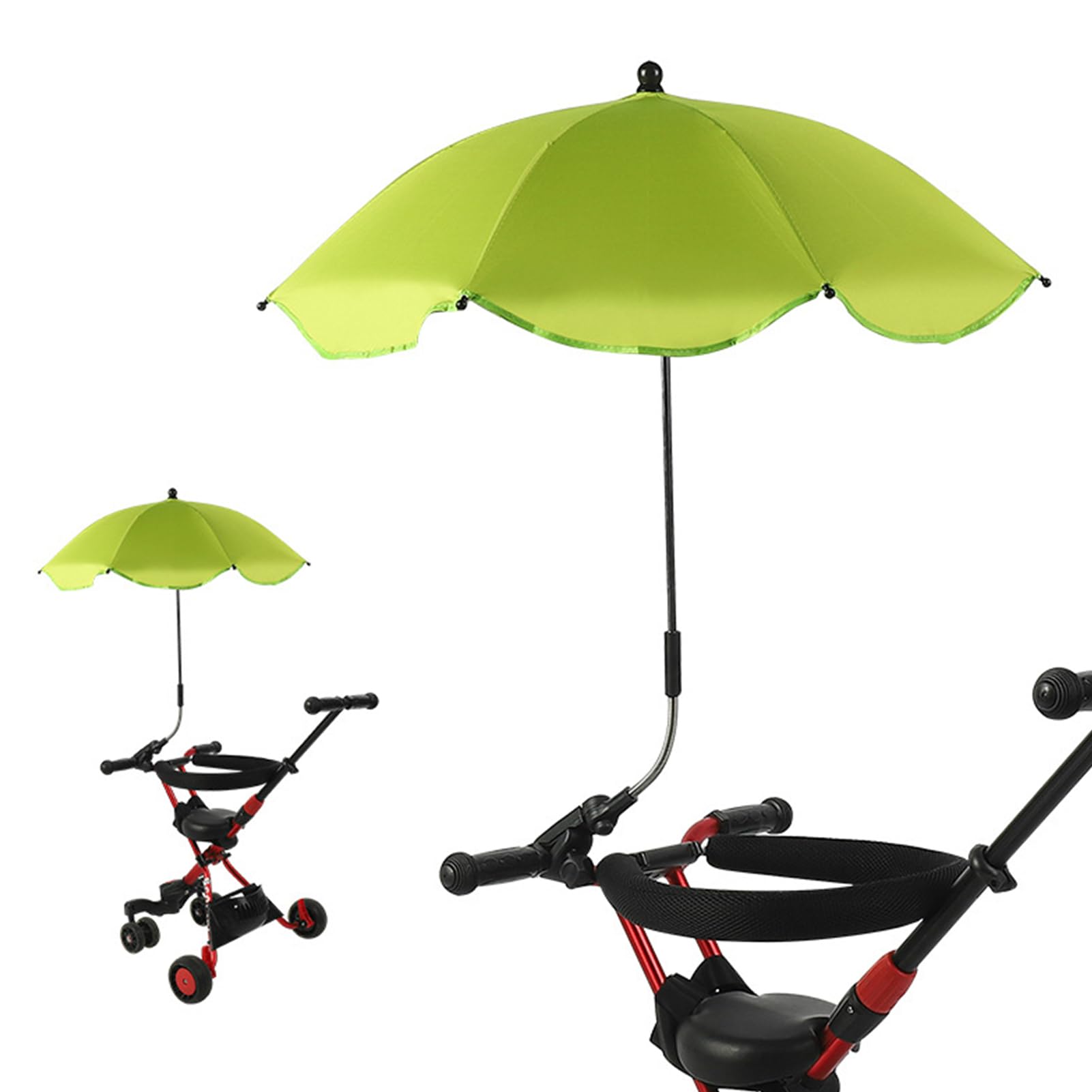 Baby Pram Parasol, 78cm Universal Pushchair Parasol 360° Adjustable Baby Stroller Umbrella UV Sunshade Umbrella for Pram Pushchair (Green)