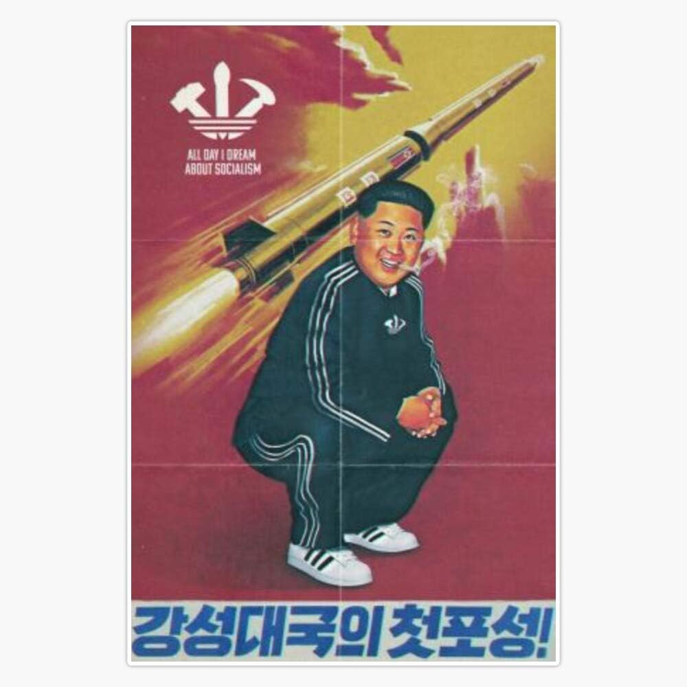 Vaporwave Kim Jong Un Juche Communism Decal Vinyl Bumper Sticker 5"