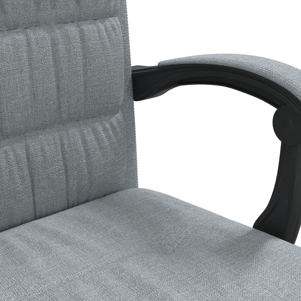 Sedia da ufficio con funzione reclinabile e poggiapiedi, sedia da scrivania in tessuto, sedia direzionale regolabile in altezza, girevole a 360°, sedia per computer per casa e studio, grigio