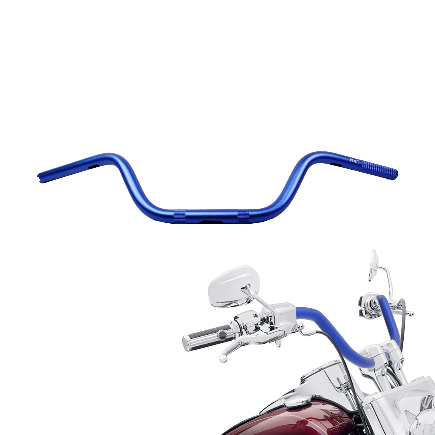 PJMTCUSTOM Aluminium APE Lenker Für Harley – 15,2 Cm Hoch, Blau, 78,7 Cm Breit, Für Softail, Dyna, Touring