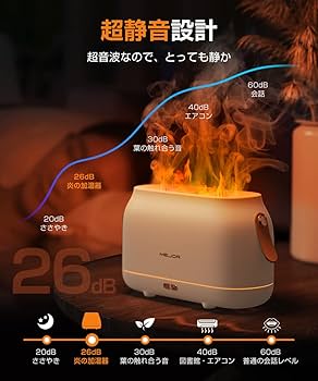 Amazon | Mejor 加湿器 卓上 【揺らぐ炎 7色LEDライト】 卓上