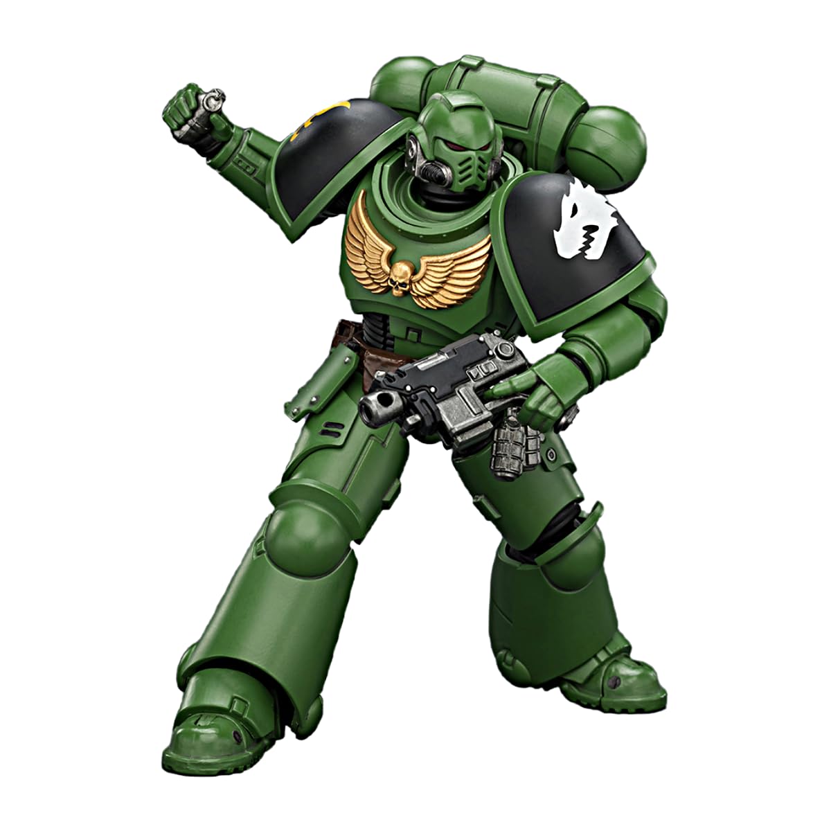 TOYVERSE JOYTOY Warhammer 40 000 salamandry orędownik z karabinem śrubowym, pistoletem śrubowym i mieczem łańcuchowym w skali 1/18, figurka postaci, model 15+