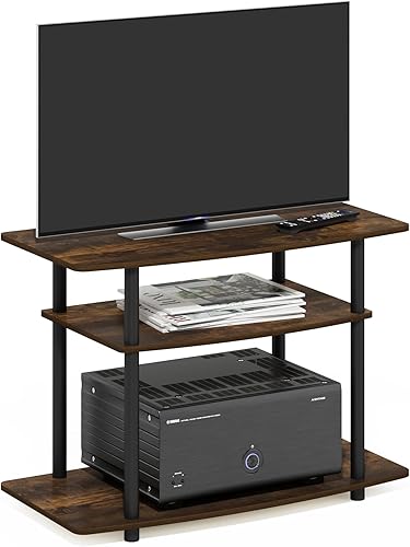 Miniatura 51 de Furinno Tools - Mesa de 3 niveles para TV., Madera, Roble francés gris/negro. Roble francés gris/negro.,Marron oscuro,Espresso / negro,Ámbar