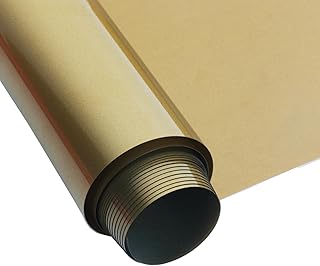 PU HTV Heat Transfer Vinyl for Shirts,12" x 8 FT Gold lron on, Outlast 50+ Washes, Gold lron on Vinyl HTV Vinyl Rolls for T Shirts for All Cutting Machine-Easy Weed, No Residue