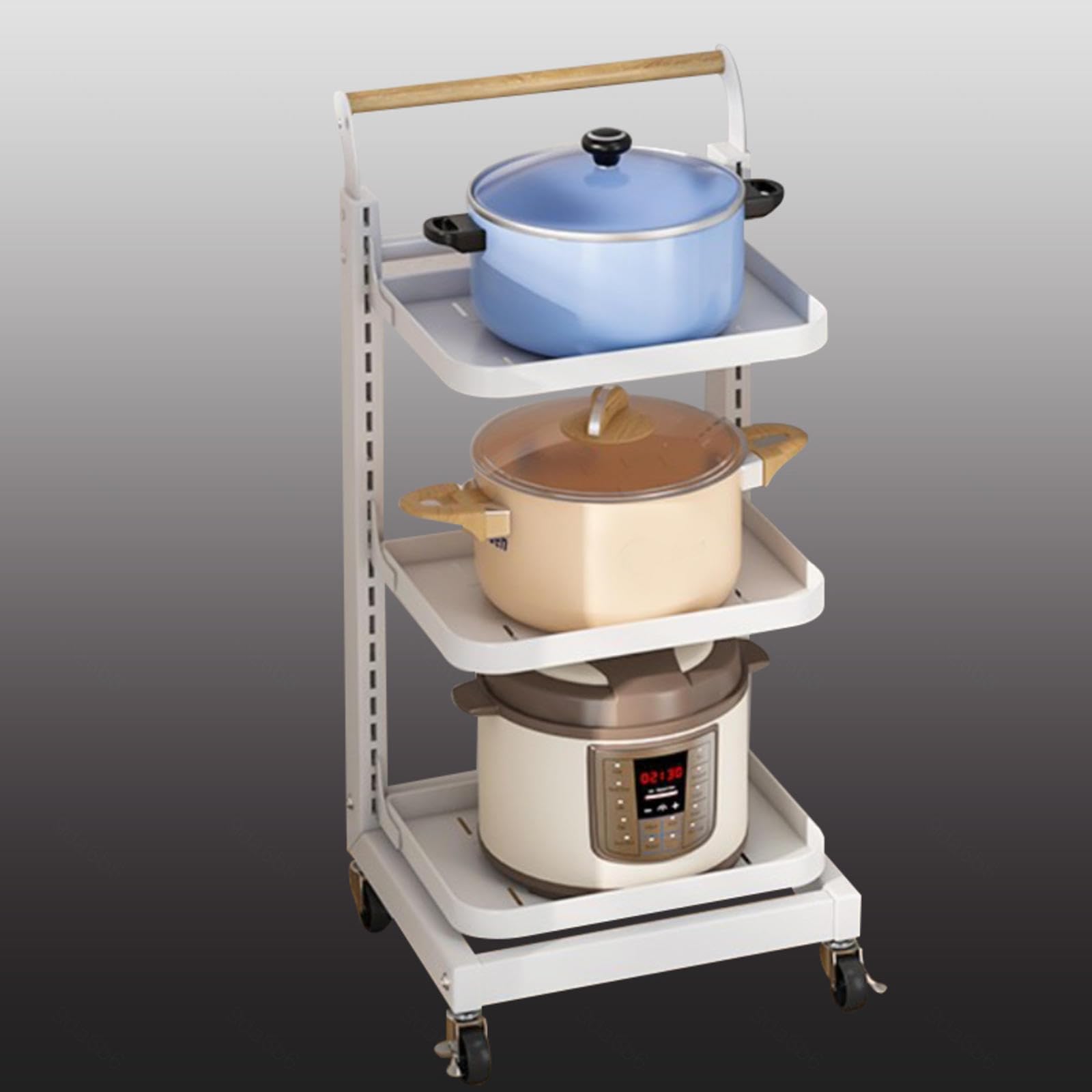 GLJTUO Expandable Microwave Oven Rack - White Kitchen Shelf Free Standing Countertop Corner rage 3x3 Boards Ideal for nizing Kitchen Space & Maximizing rage Solutions.