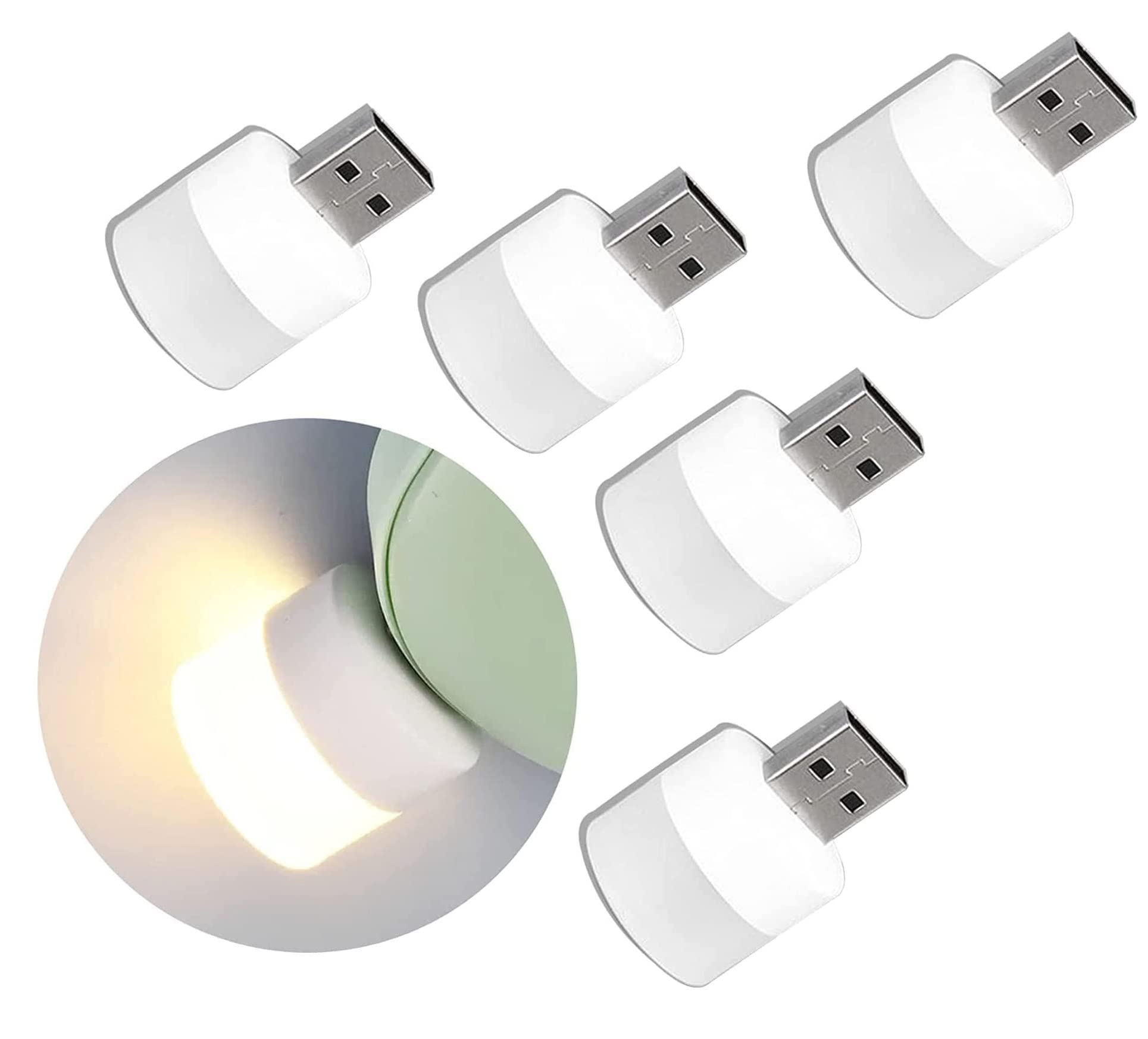 Ekon {Pack of 5) 1Watt Portable Mini Small Flexible USB LED Bright Light Bulb for Power Bank Laptop PC Reading Camping Home Car Home Mobile USB Charger Indoor Outdoor Bathroom - Warm Yellow (B0BPH72XN2) Amazon Price History, Amazon Price Tracker