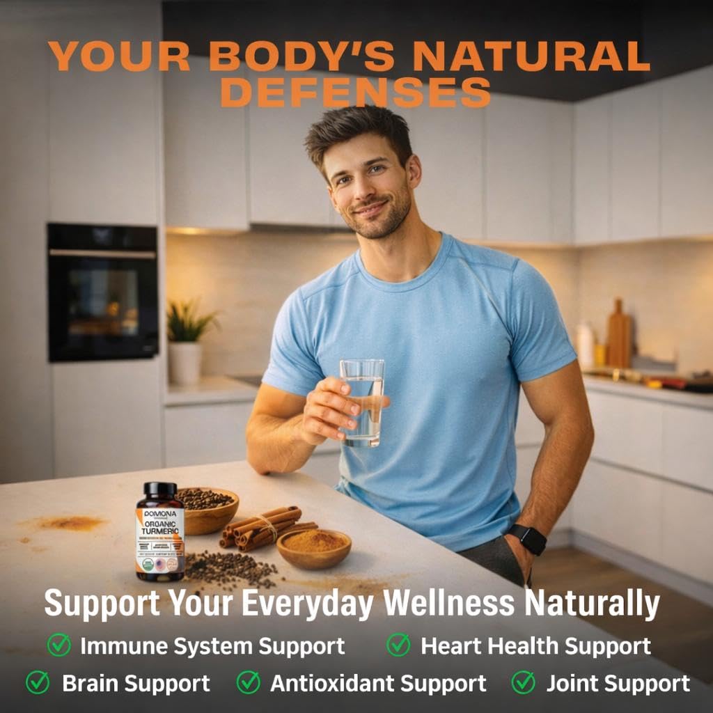 Pomona Organic Turmeric Curcumin Supplement with Black Pepper, 90 Tablets — Amazon image 2