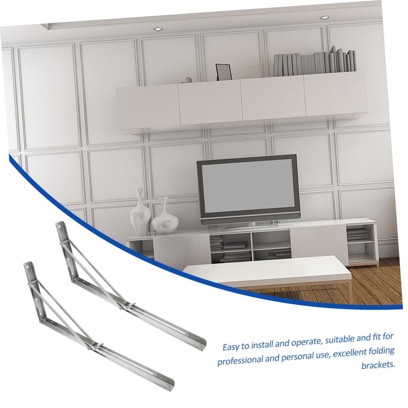 2piezas Soportes Inoxidable Para Estanterías Plegables Soporte De Pared Multiusos