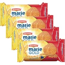 BRITANNIA Marie Gold Cookies 3.13oz 89g - Biscuits Pour lheure du the - Crispy Tea Time Snack - Delicious Grocery Cookies - Pack of 4