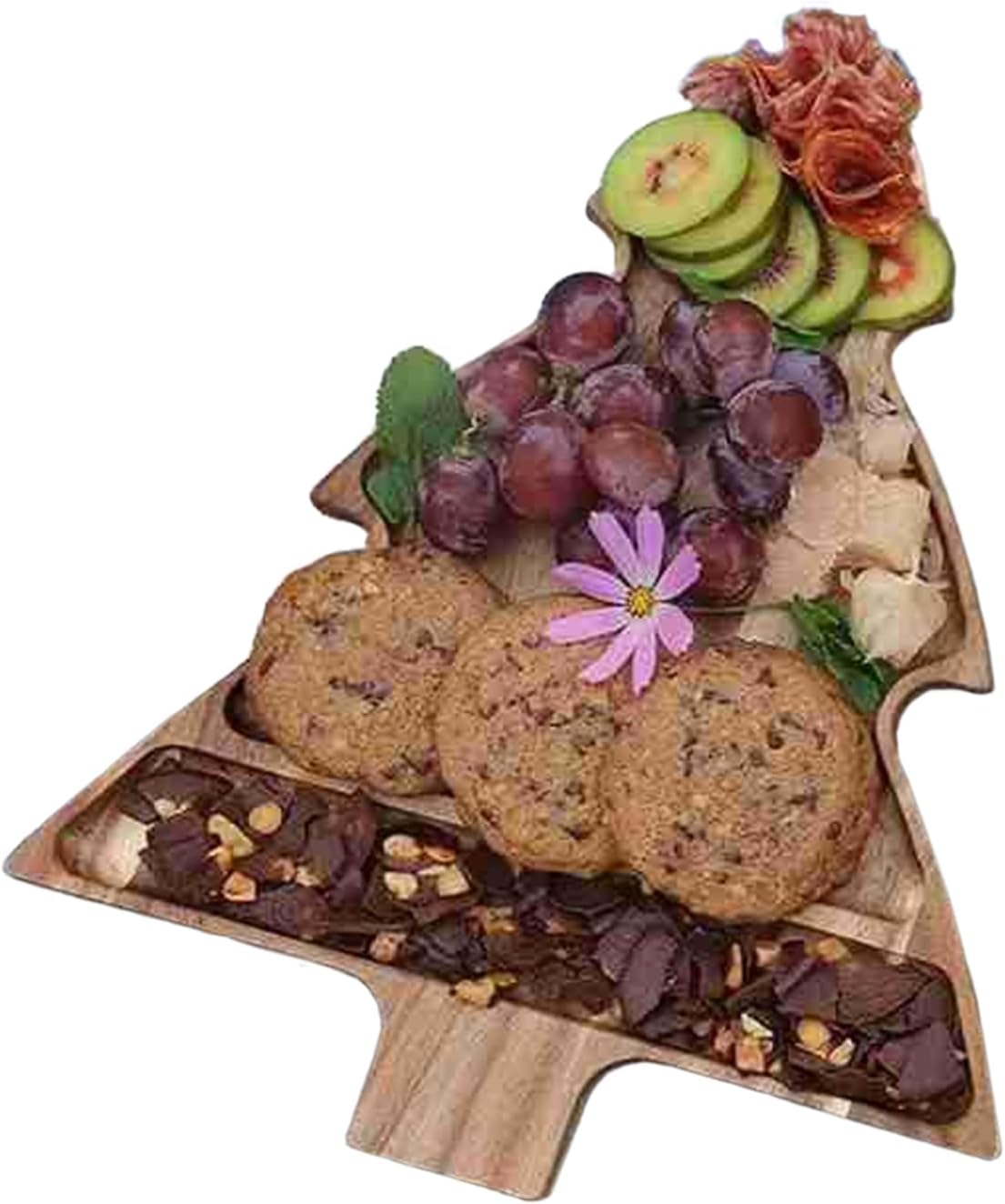 Christmas Tree Serving Tray, 13.3 x 16.6'' Wood Christmas