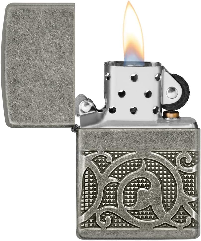 Encendedor Zippo personalizado con grabado - Plata antigua miniatura 5