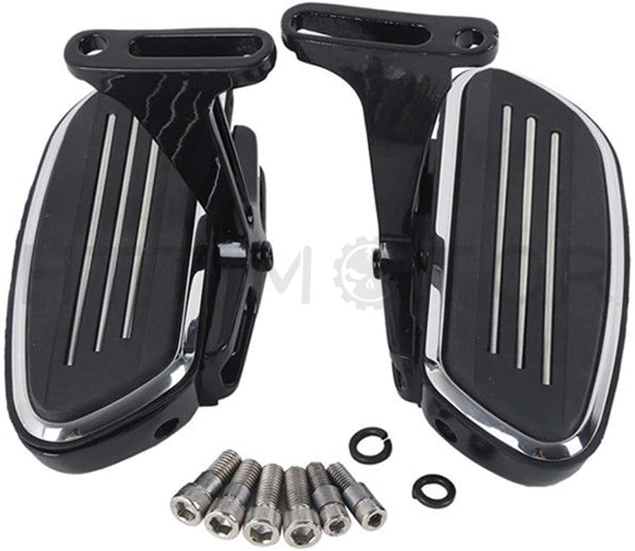 HTTMT MT216-123+216-122- Black Streamline Passenger Footboard Floor Board Set Compatible with Touring 93-18