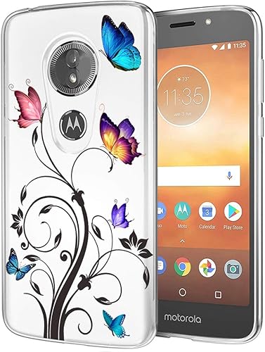 Funda de teléfono para Moto E5 Play/MotoE5 Go/Moto E5Cruise para niñas y mujeres, funda protectora transparente de TPU suave a prueba de golpes para