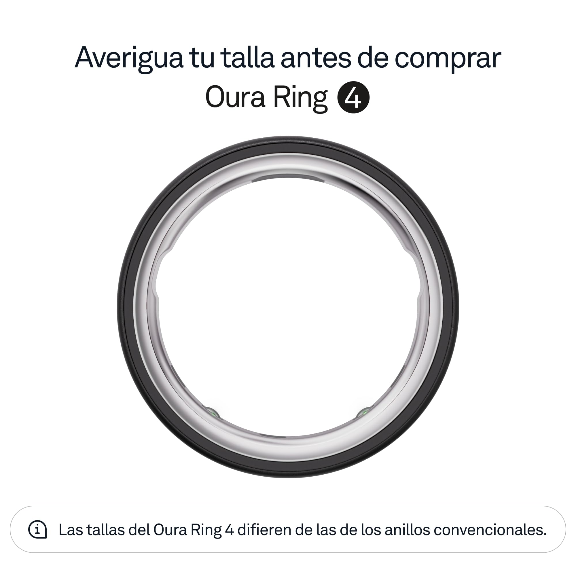 OURA Ring 4 Anillo Inteligente - Stealth - Talla 7 | Averigua tu Talla con el Kit de Tallaje Ring 4 | Monitoriza el sueño, la FC, el estrés y más - hasta 8 días de autonomía