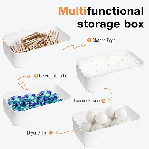 Miniatura 6 de Conworld Contenedor de polvo para ropa sucia, gran capacidad para 7.5 libras, contenedor de detergente para ropa con tapa deslizante, contenedor de