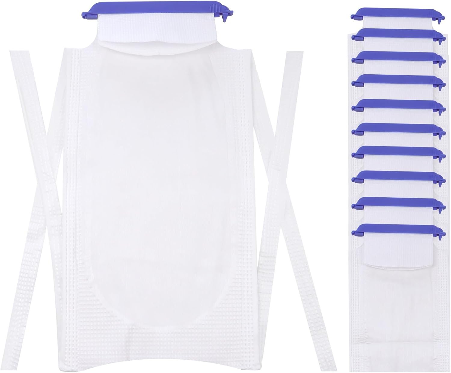 Refillable Ice Bags with Clamp Closure – Easy-Filling Hospital Ice Pack with Soft Outer Cover, Leak-Resistant Inner Layer, Ideal for Pain Relief (10, White, Large)