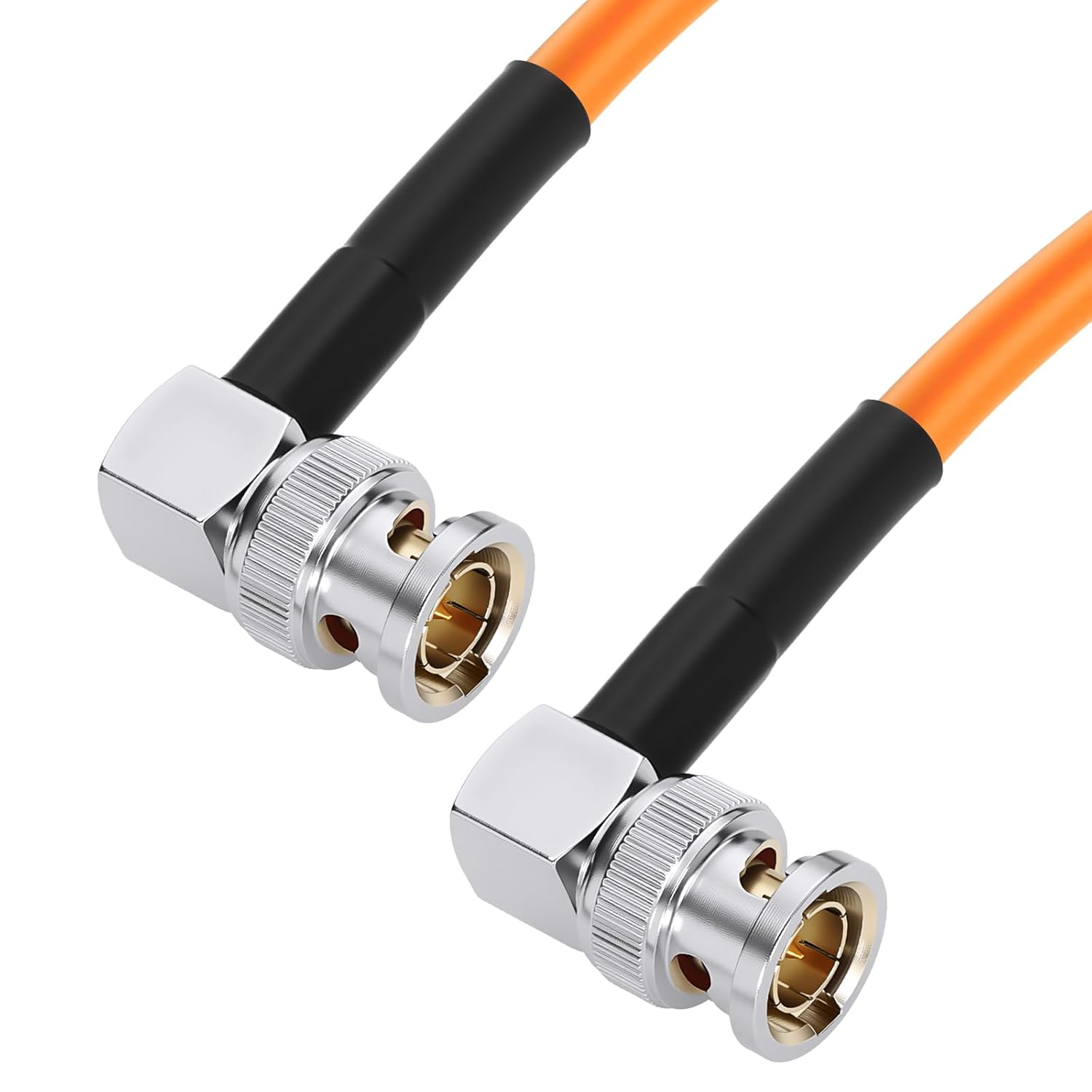 12G HD SDI 75 Ohm Video Coaxial Cable Neutrik Right Angle BNC to Right Angle BNC Male for 4K Video Camera