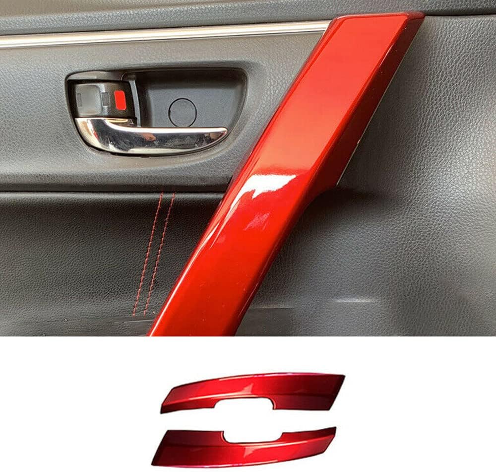 BOYOUS for Toyota Corolla 2014 2015 2016 2017 2018 2019 2PCS Car Inner Front Door Armrest Handle Bowl Frame Cover Trim Interior Decoration Accessories, NOT FIT 2019 Corolla Hatchback (Wine Red)