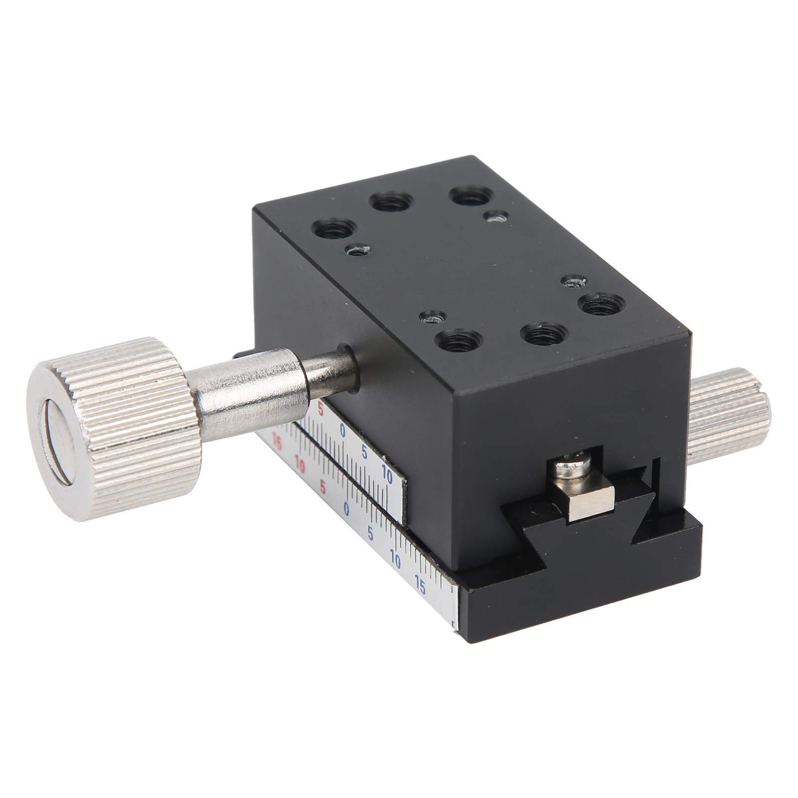 Wakects Oś X Stolik Liniowy Ręczny Stolik Liniowy Prowadnica Typu Jaskółczy Ogon ze Stopu Aluminium 40 X 25 Mm ± 15 Mm Pokrętło Dostrajania Podróżnego do Sprzętu Optycznego Mikroskopy Urządzenia