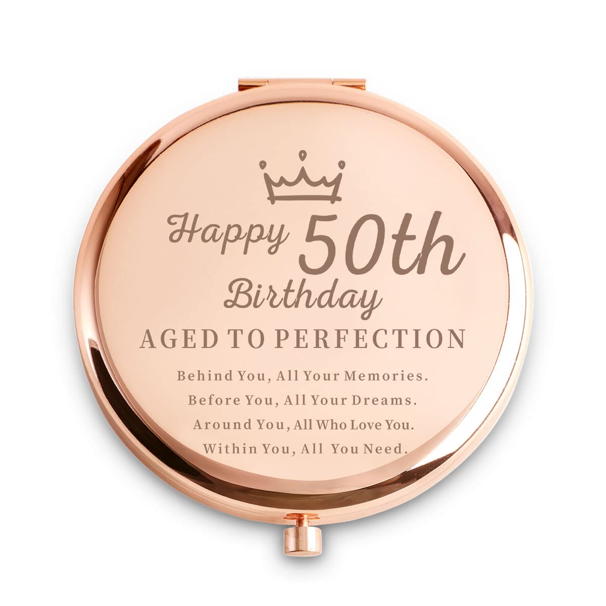 50th Birthday Gifts for Women - Personalized 50 Year Old Birthday Gift Ideas for Wife, Girlfriend, Niece, Daughter, Sister, Aunt, Best Friends, BFF, Coworkers - Engraved Compact Mirror-image-43