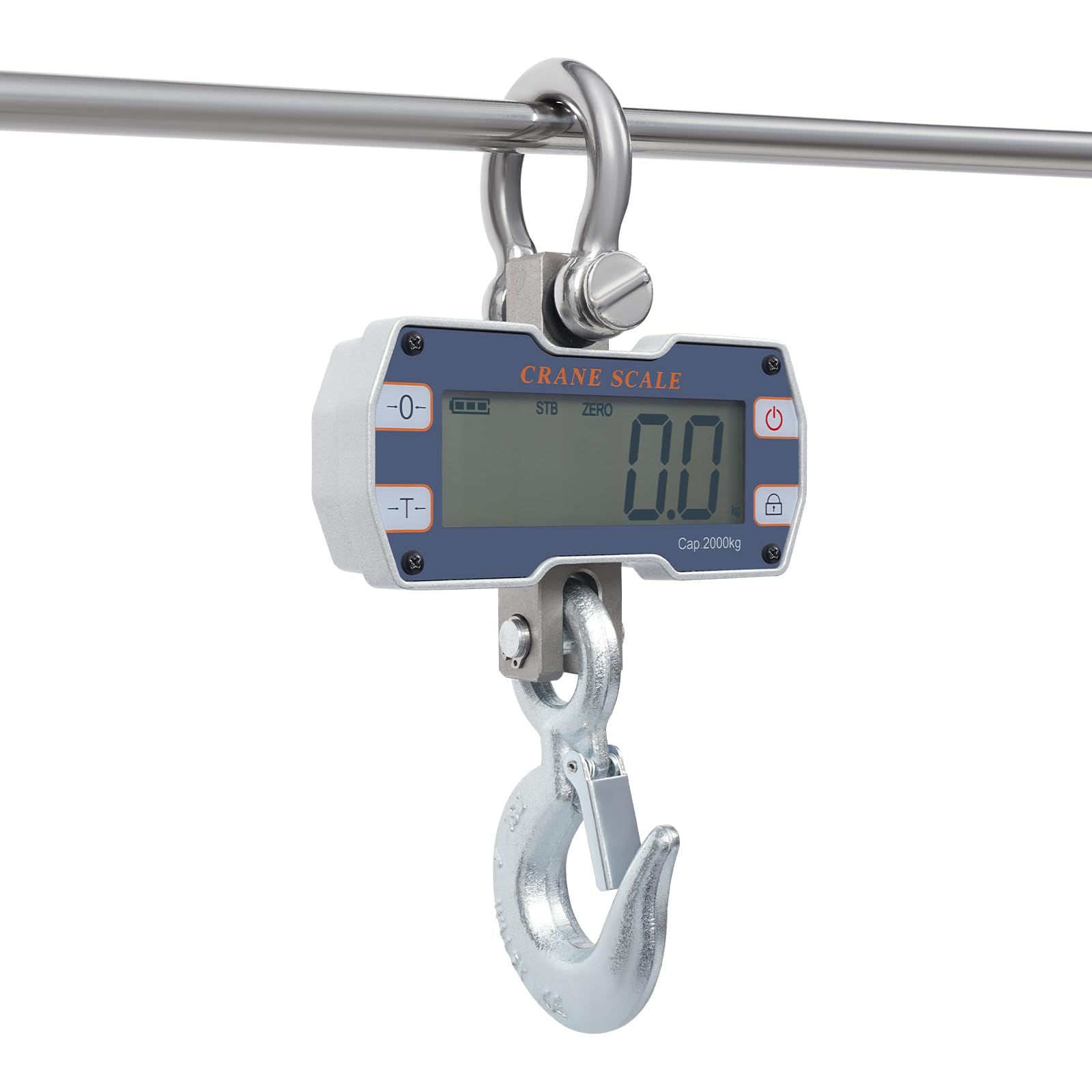 Digital Crane Scale, 4400lb/2000Kg Digital Hanging Scale Industrial Heavy Duty Crane Scale for Farm, Deer, Livestock, Factory, Construction, Hunting, Fishing (Silver)-image-19