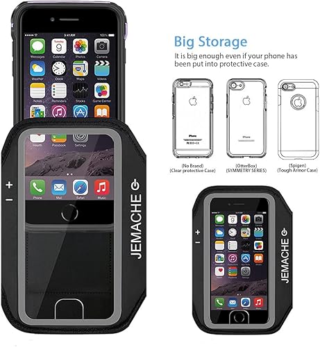 Miniatura 6 de Brazalete para iPhone 77Plus. JEMACHE. Soporta el toque con un solo dedo. Ideal para entrenar en el gimnasio, correr, hacer ejercicio. Brazalete con