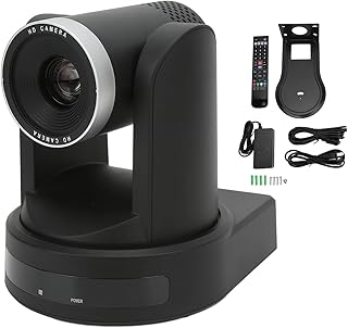 KIMISS Câmera PTZ com zoom óptico de 10 x PTZ PTZ para sala de conferências HD 1080p câmera web para transmissão de reuniões, transmissão ao vivo 100 – 240 V câmera de videoconferência (#1)