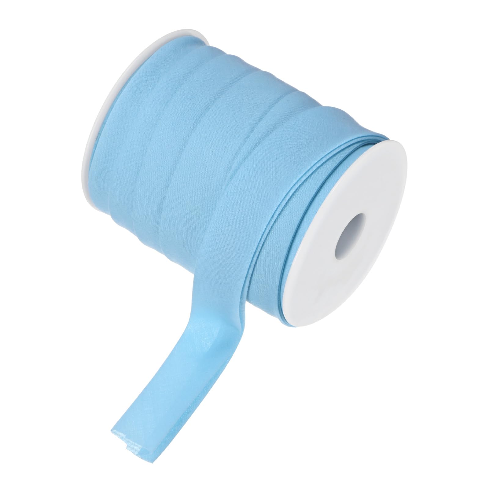 M METERXITY Double Fold Bias Tape 1 Inch 25 Yards Cotton Bias Binding Tape Bulk Double Fold Bias Tape for Sewing/Seaming Hemming/Binding//Quilting/DIY Craft [Light Blue]