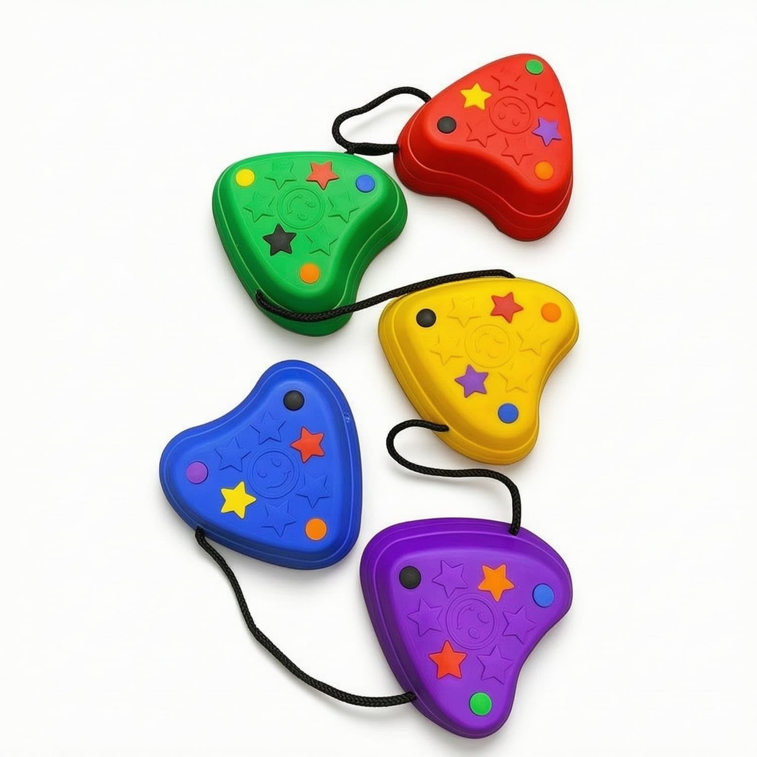 Heart-Shaped Toddler Stepping Stones Non-Slip Stepping Stone with Rope Textured Balance Stones Colorful for Children, Toddlers, Playroom, Kindergarten, Heart Smiley a-image-16