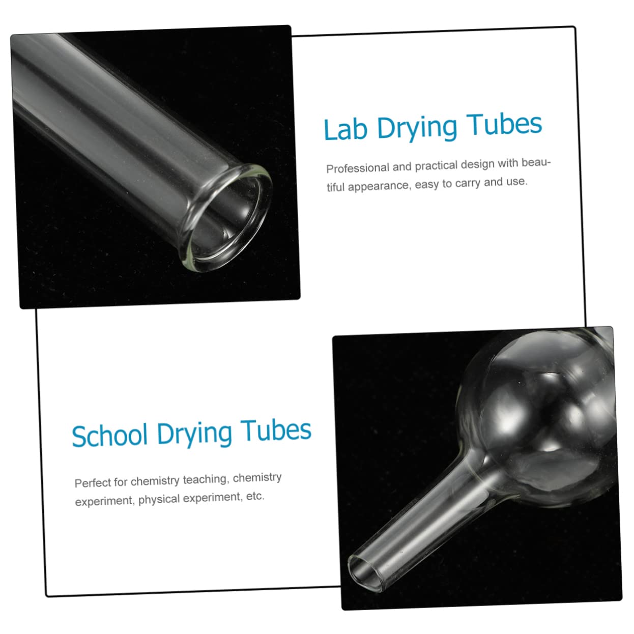 5 tubos de secado individuales para equipos de experimentos químicos, tubos de secado de laboratorio y química