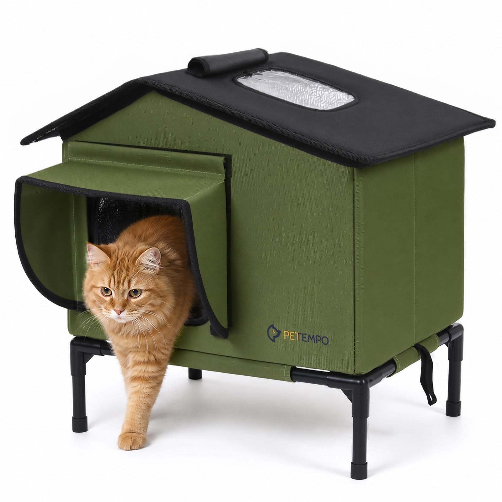 PETEMPO Cat House Outdoor, Waterproof Insulated Cat Shelter, 40x30x45cm, S