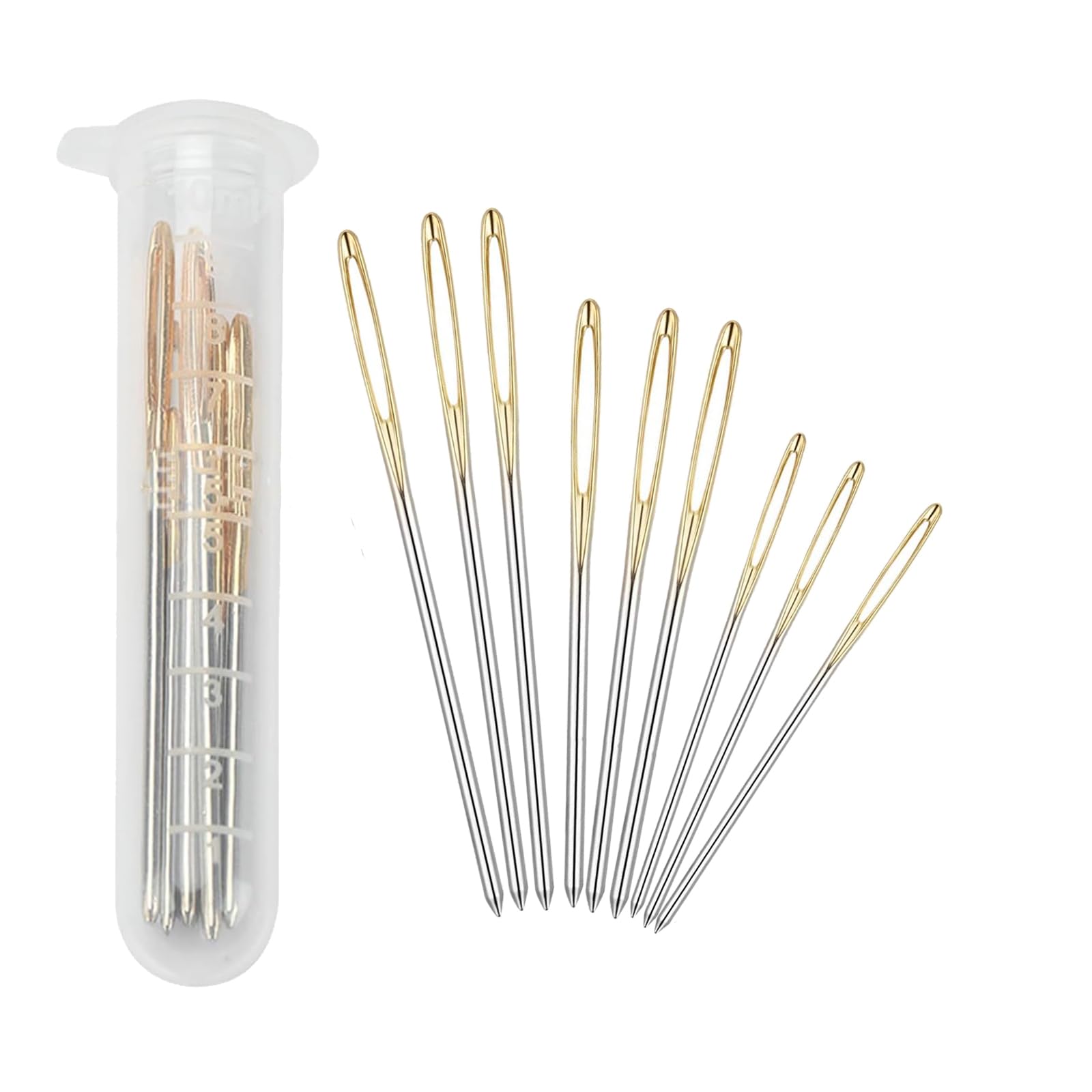 Lunpog No 9 Pcs Large Eye Sewing Needles, Large Eyed Blunt Ended Hand, Darning Needle, Darning Needles For Wool, Tapestry Needle For Yarn, Knitting, Tapestry, Darning Diy Crafting