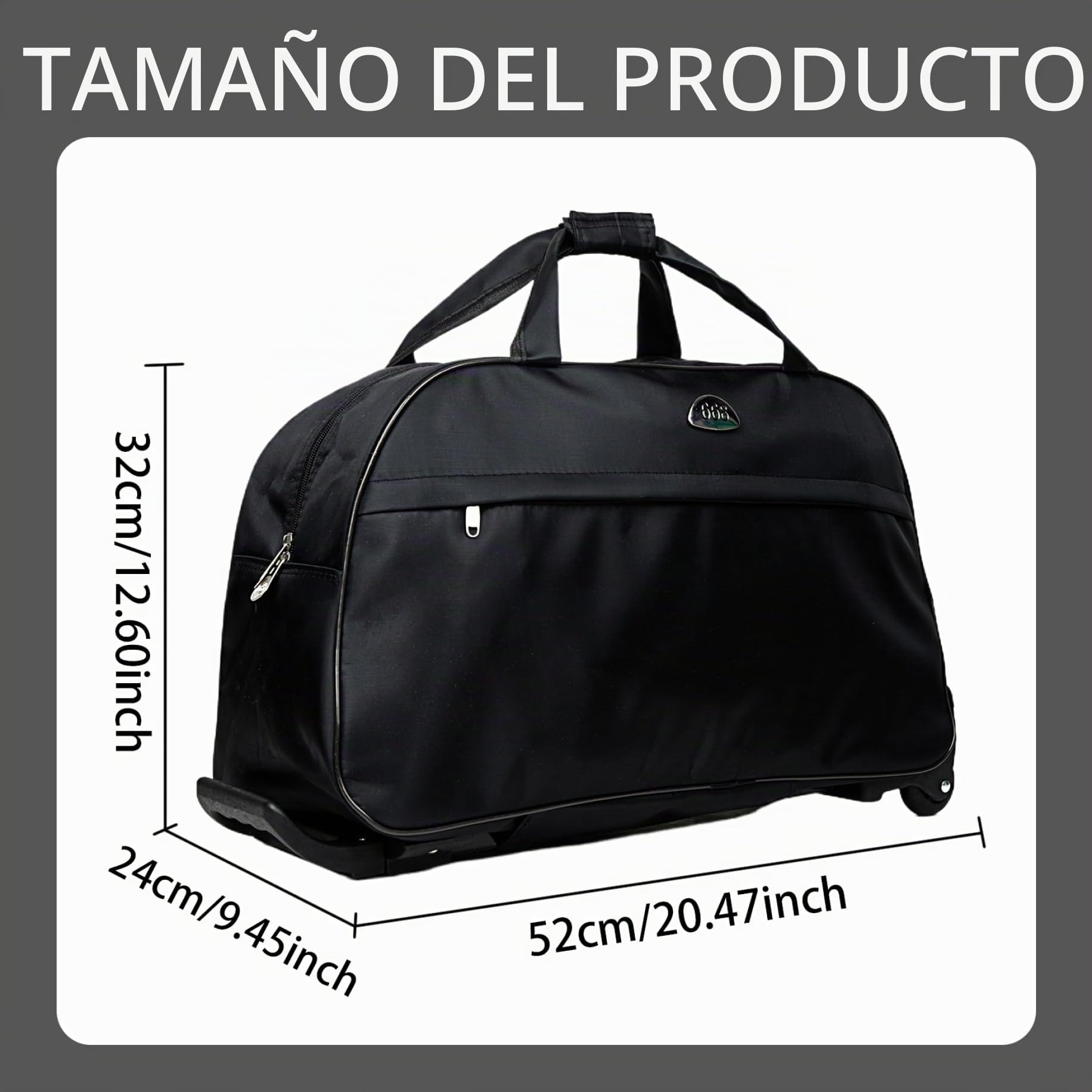 Bolsa de Lona Enrollable con Ruedas Bolsa de Lona de Gran Capacidad con Ruedas Bolso Impermeable con Ruedas y Mango de Llevar en la Bolsa Weekender Bolsas de Viaje de Moda para Mujeres y Hombres, Bol