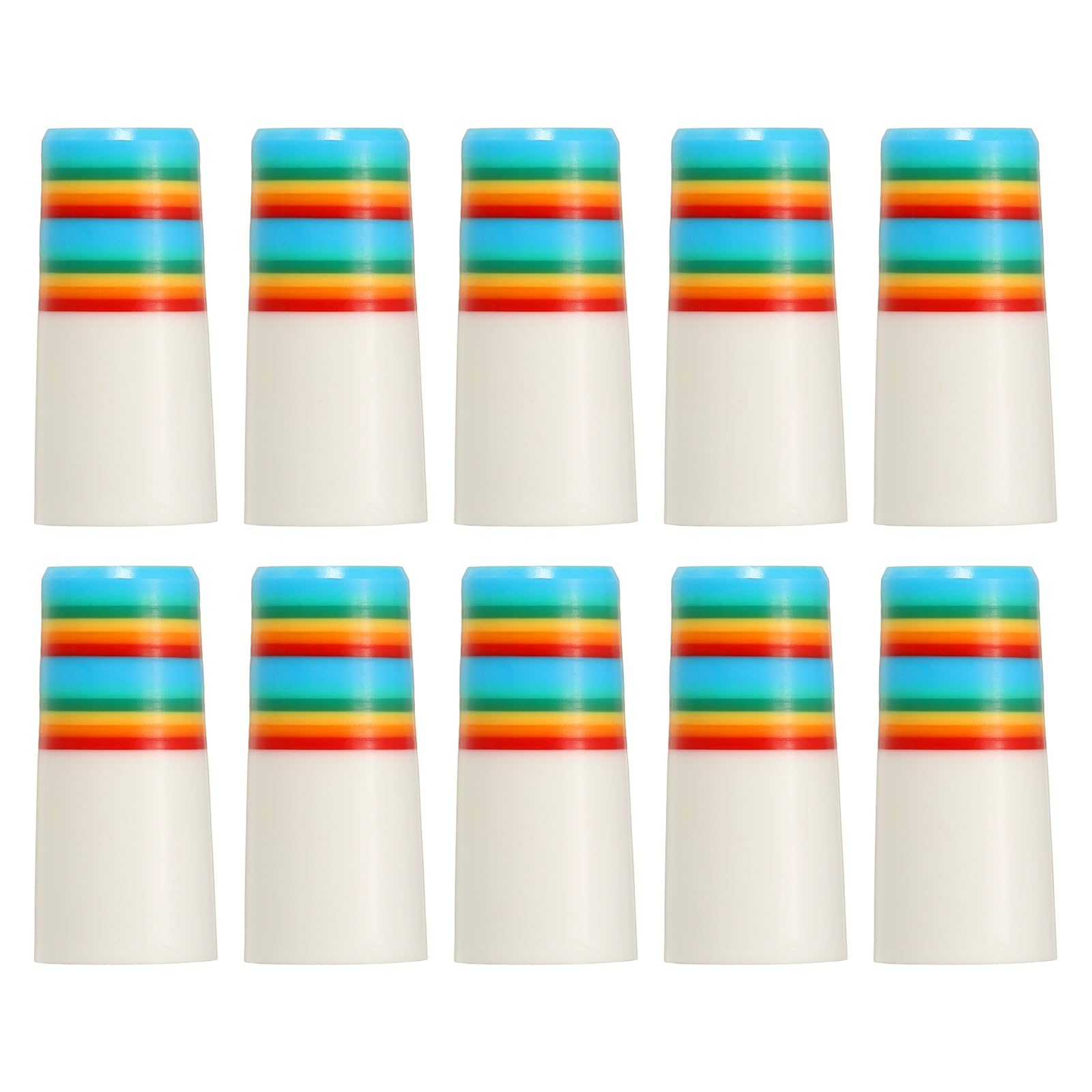 YELARXI Golf Iron Ferrules, Golf Club Ferrules Fits 0.35In Tapered Steel Shafts Plastic Golfing Accessories 10Pack & Blue/White/Multi-Fitting for (Golfing Club Repair/Replacement)