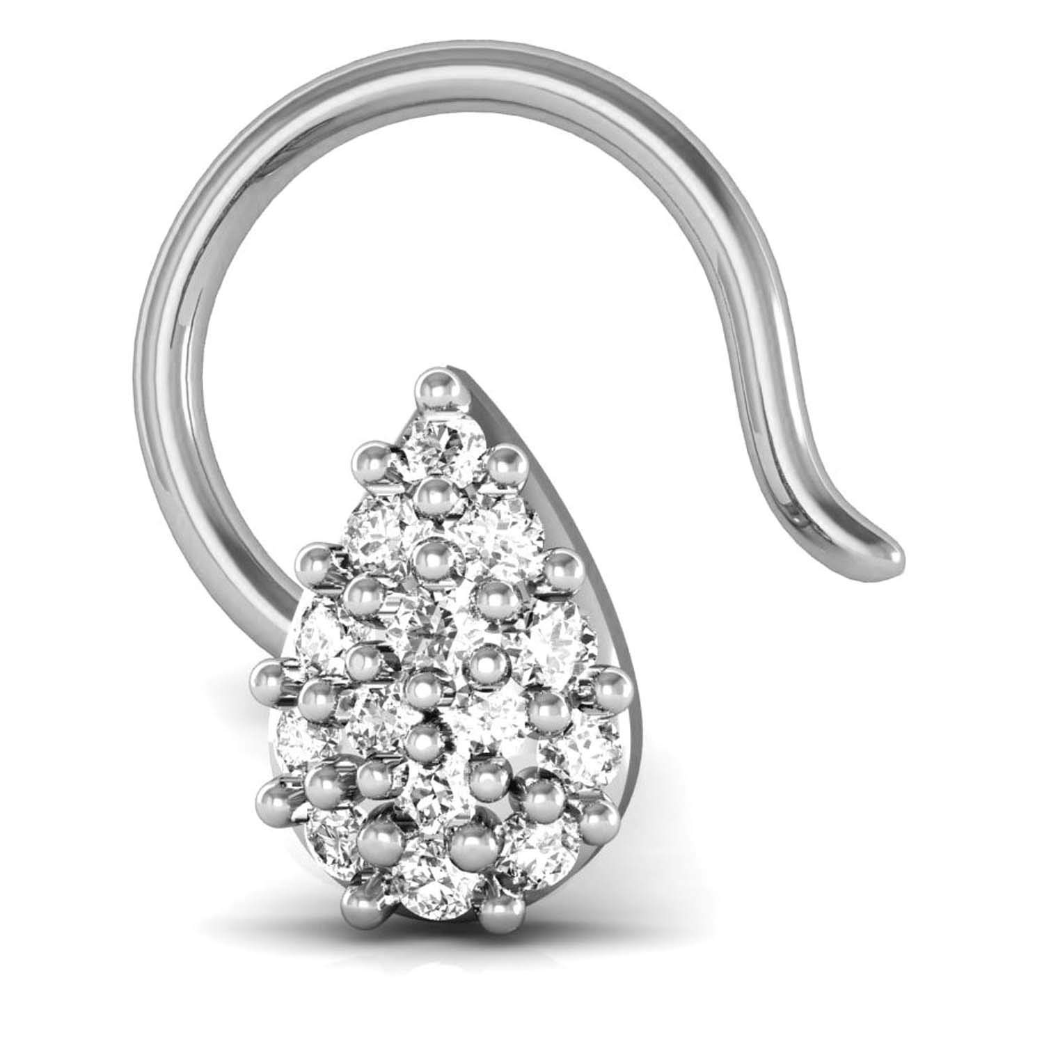 18k (750) White Gold and Diamond Nose Ring