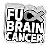 HOSALA (3in-10Pcs) Fuck Brain Cancer Tumor Awareness Sticker Gray Ribbon Brain Cancer Patient Support Gift Decoration Window Laptop Tablet Water Bottle Journal Wall Car Helmet Vehicle Bumper Decal