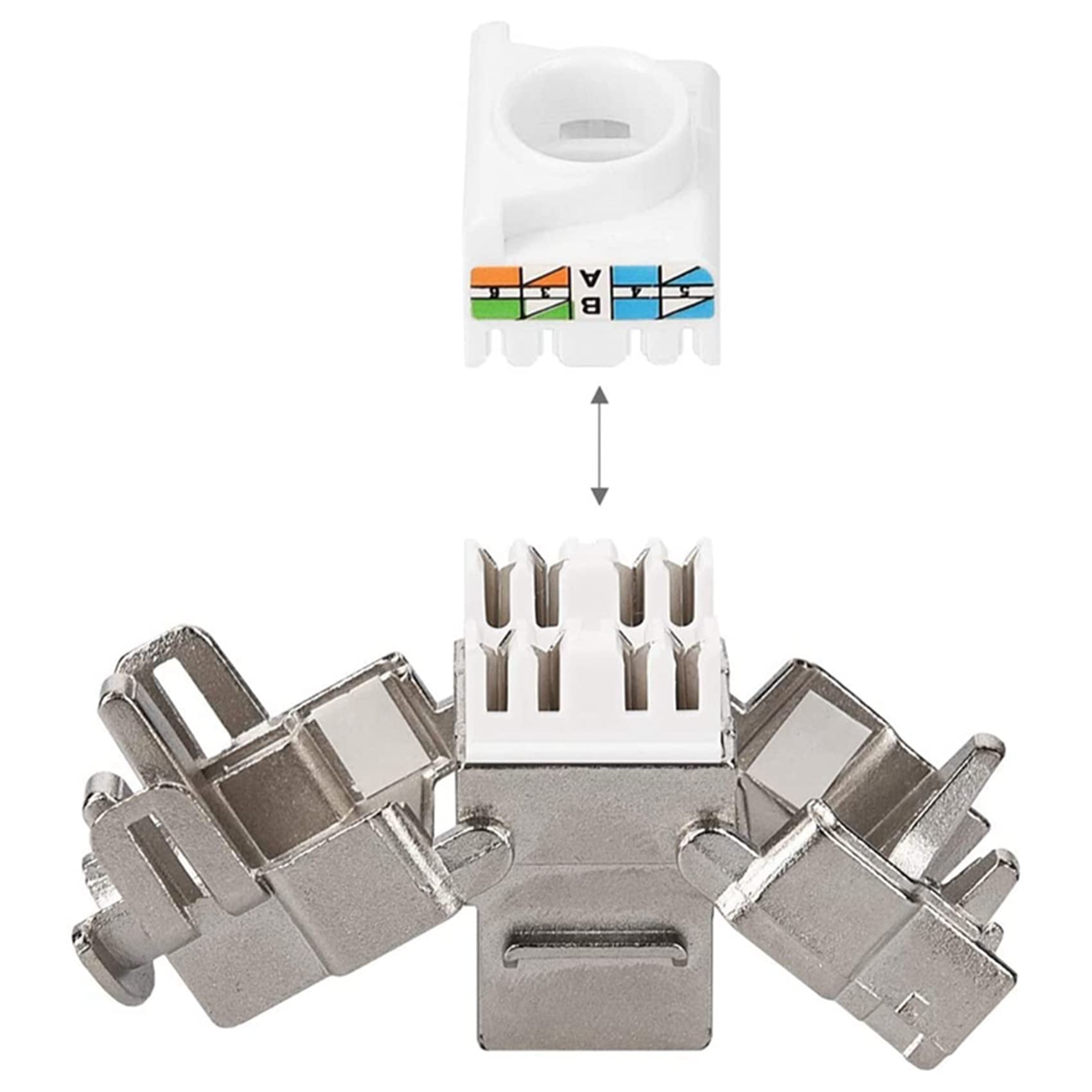 Prises RJ45 Cat6A – 24 Modules Blindés Boîtier Métal