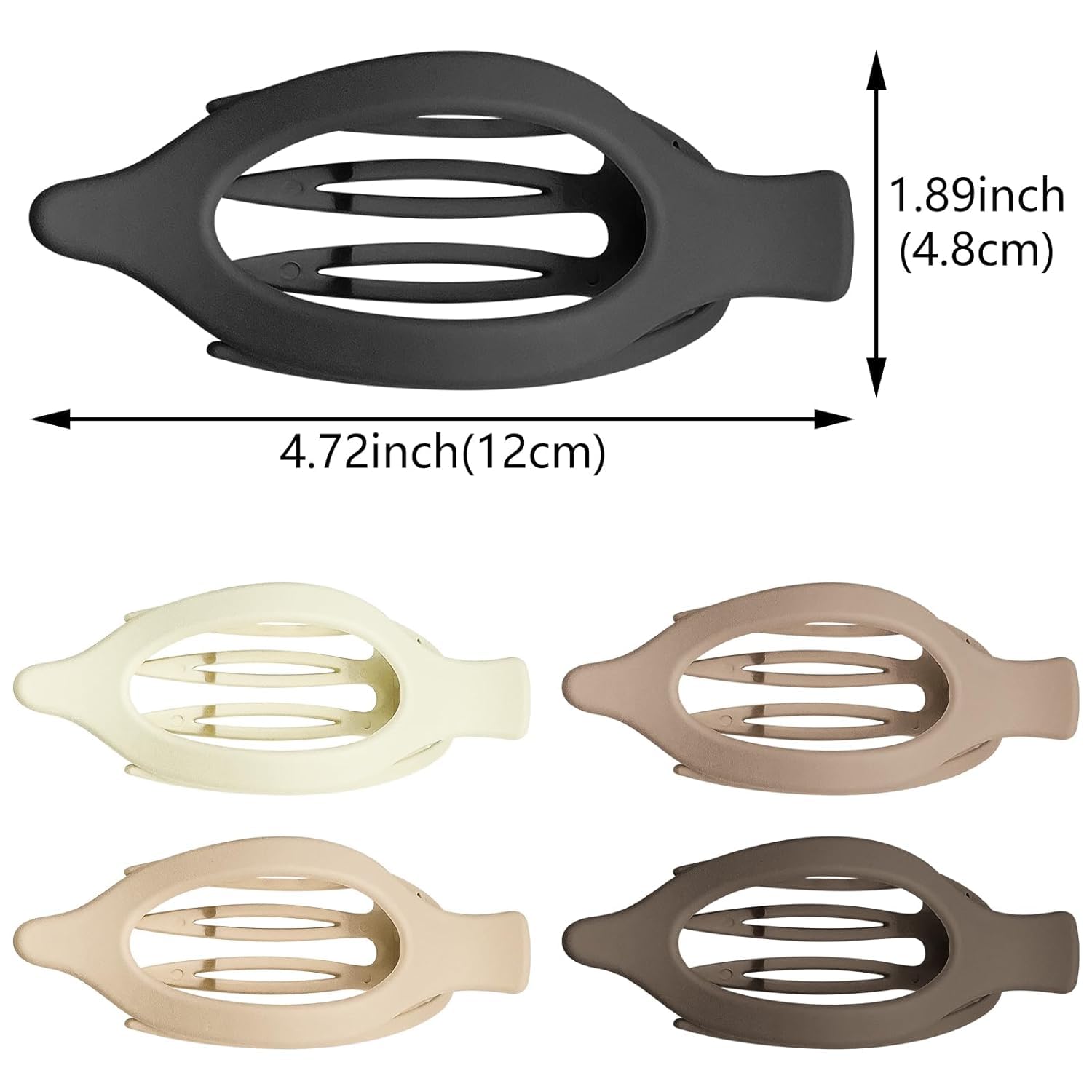 5 Pcs French Concord Flat Hair Clips - Image 2