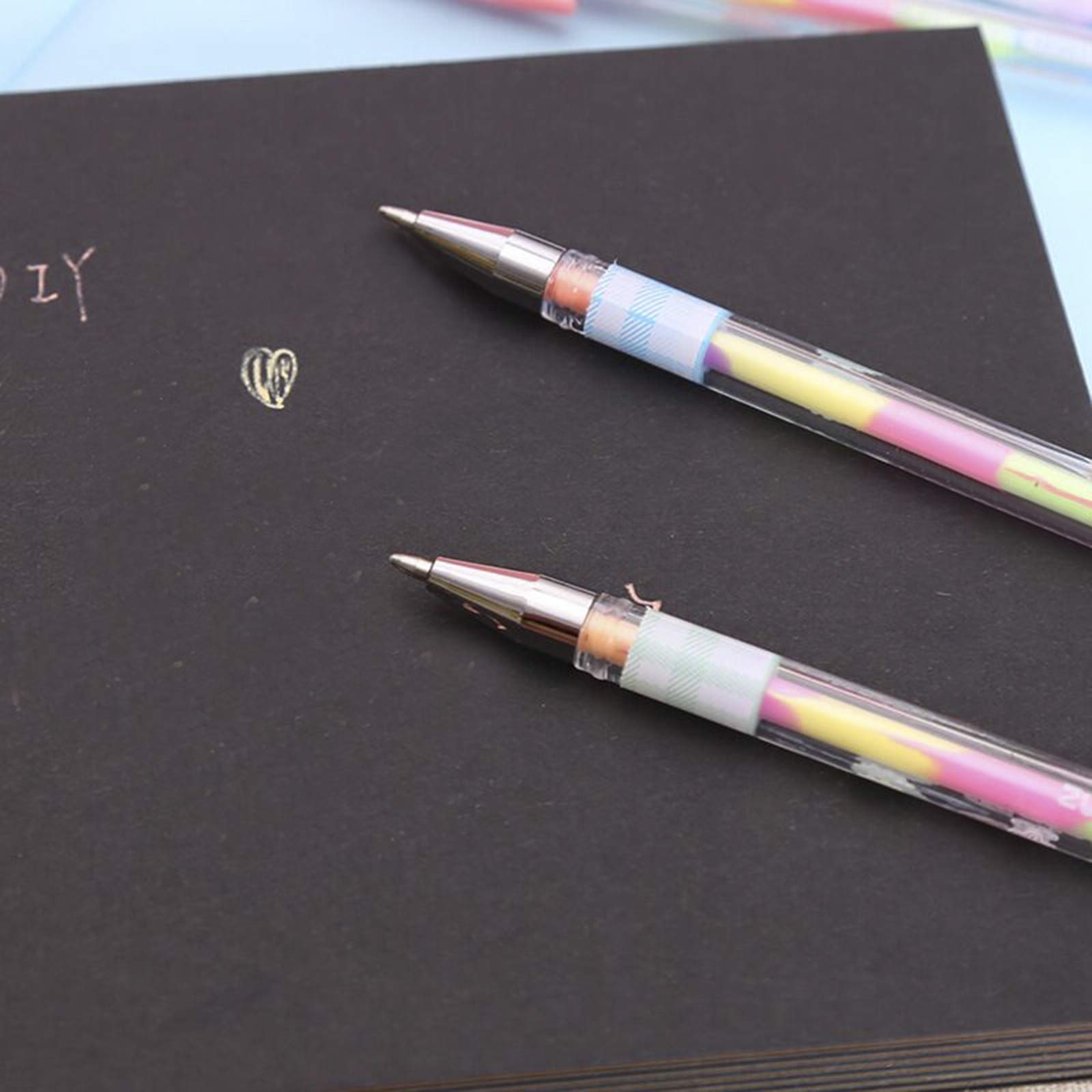 Amazon | レインボーカラーペン - 6イン1マルチカラーインクゲルペン