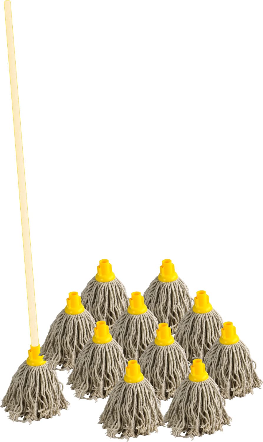 Cotton Floor Mops with Super Absorbent Cotton Mop Head & Extra Mop Head Refills - 120cm Wooden Handle (PY20)