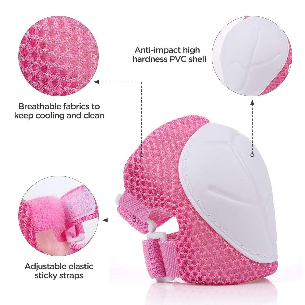Casque Vélo Enfant Kit de Protections pour Enfants Casque de Enfant, Casque Genouillères Coudières Coussins Poignet Kid's Protective Gear Set pour Skateboard Roller BMX Patin à Glace