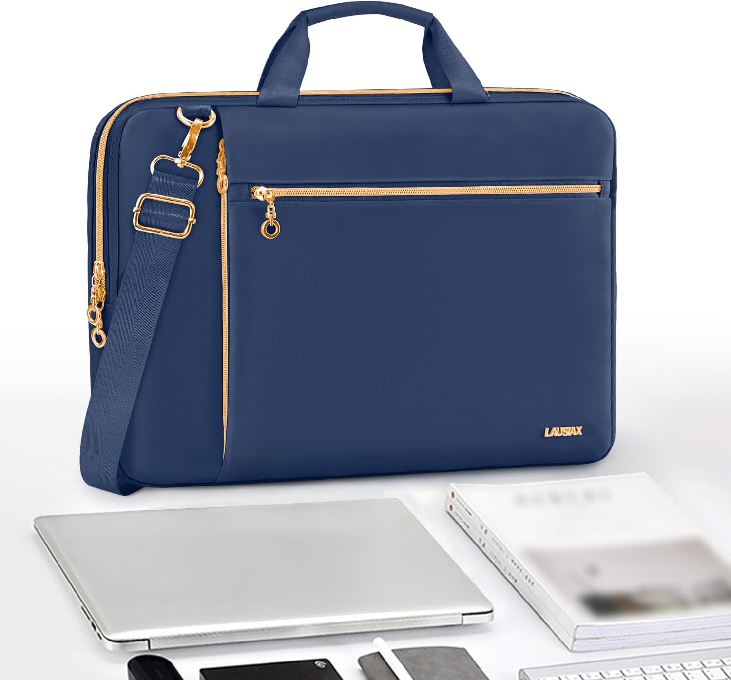 Laptop Case Bag Women Men Computer Sleeve Compatible with MacBook/Dell/HP/Acer/ASUS/LG, Waterproof Shoulder Carrying Briefcase, Blue, 17-17.3 Inch - Image 6