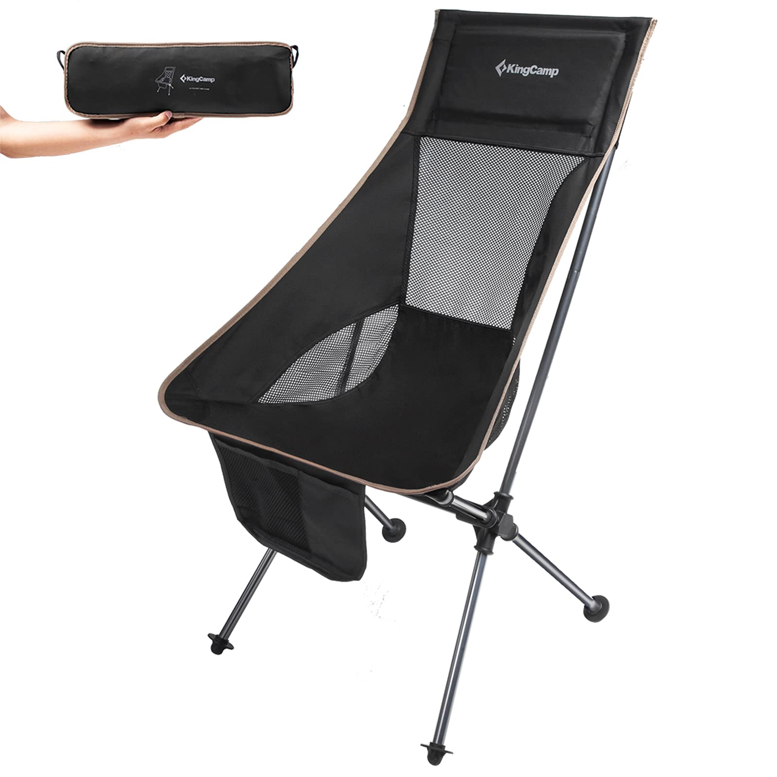 KingCamp KC1908_Black-USVC1 Camping Chair, one Size, BLACK1